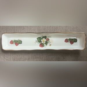 Bone china pen tray titled 'Strawberry Ripe' by Hammersley